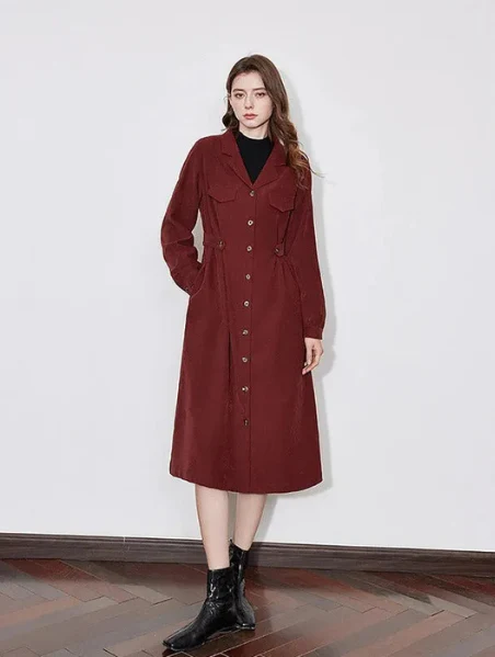 Robe Chemise Longue Manche Pour Femme | Midi – Image 3