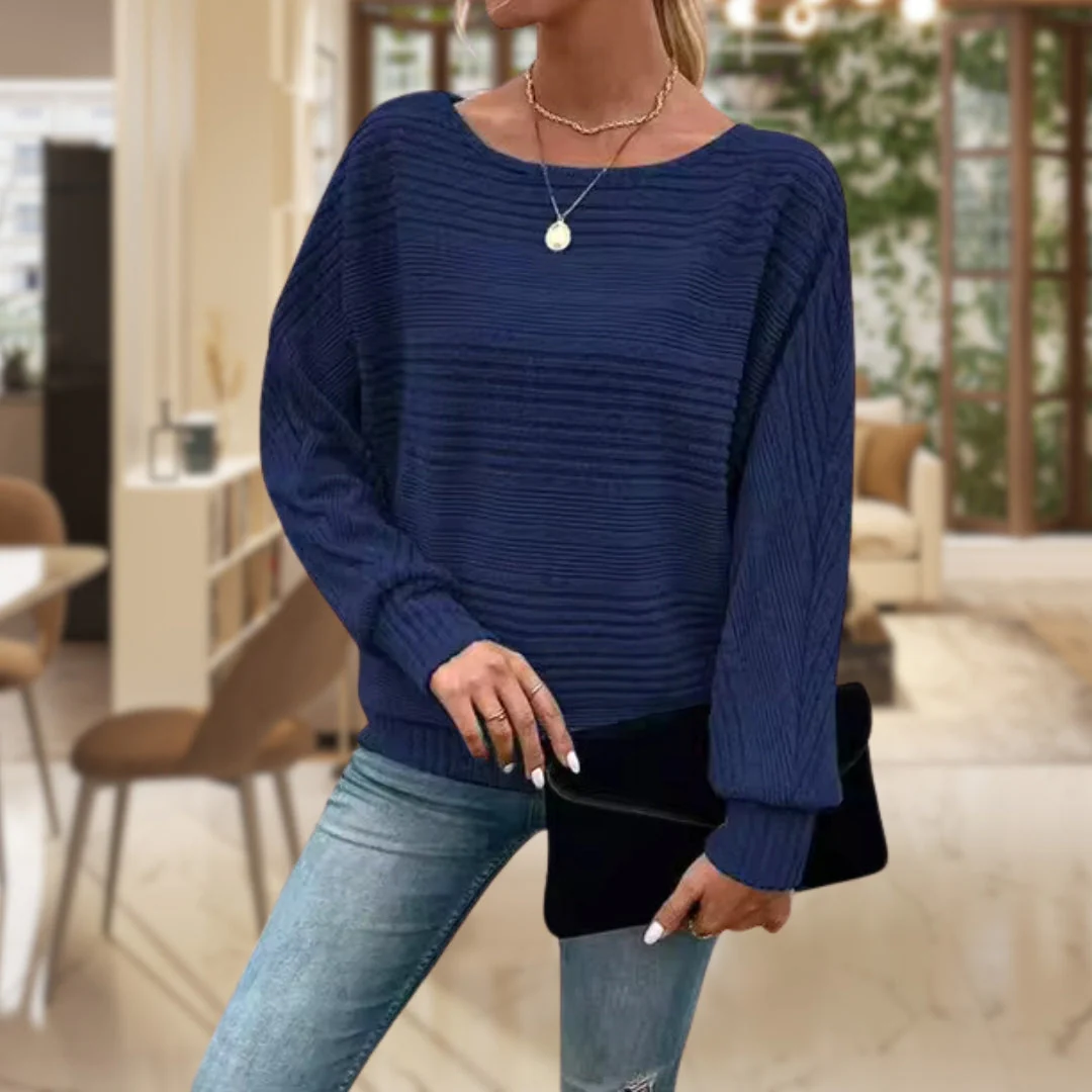 Pull Ample | Maille Douce | Col Bateau et Manches Longues – Image 4