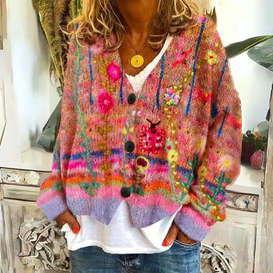 Elisa - Cardigan Bohème Multicolore | Unique | Style Artistique – Image 4
