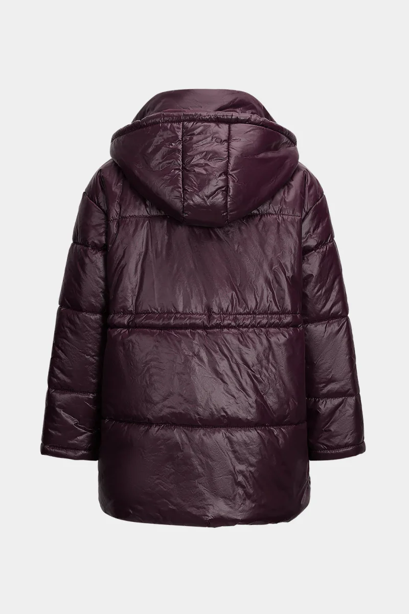 Long Shiny Down Jacket with Waist Cord | Urban Protection and Trendy Volume – Image 5