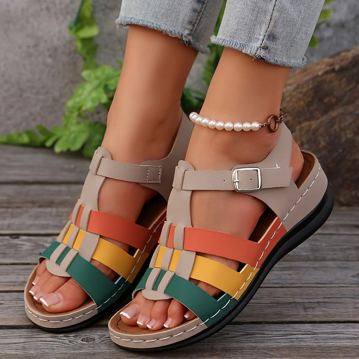 Multicolored Flat Sandals | Comfort and Summer Style – Image 3