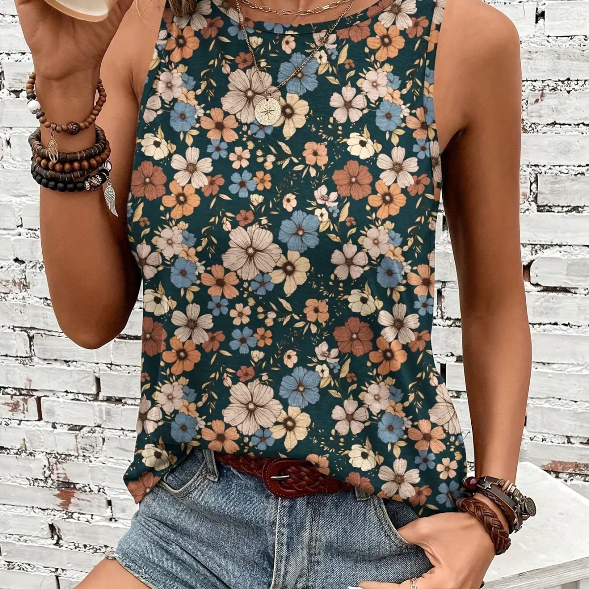 Wild Flower | Vintage Floral Print Sleeveless Top – Image 7