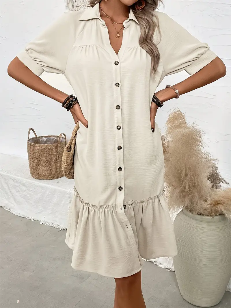 Elegant Button-down Shirt Dress | Casual and Chic – Image 3