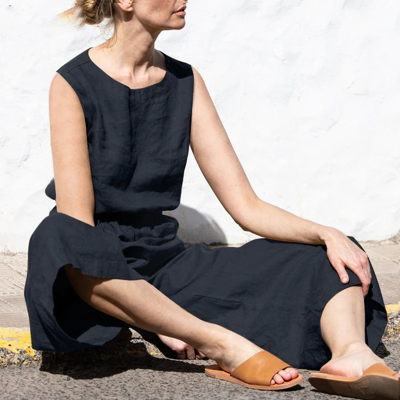 Combinaison Large en Lin | Élégance Décontractée – Image 6