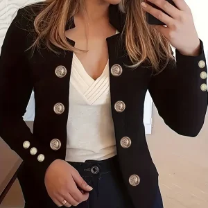 Structured Blazer with Gold Buttons | Sophisticated and Chic