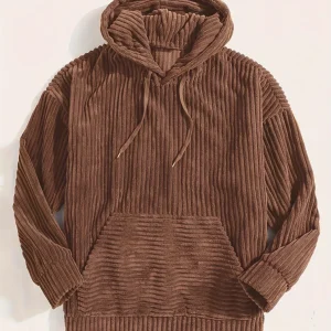 Hoodie en Velours Côtelé | Marron | Chaud et Confortable