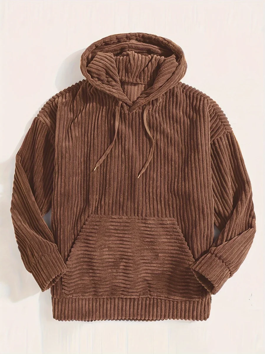 Hoodie en Velours Côtelé | Marron | Chaud et Confortable