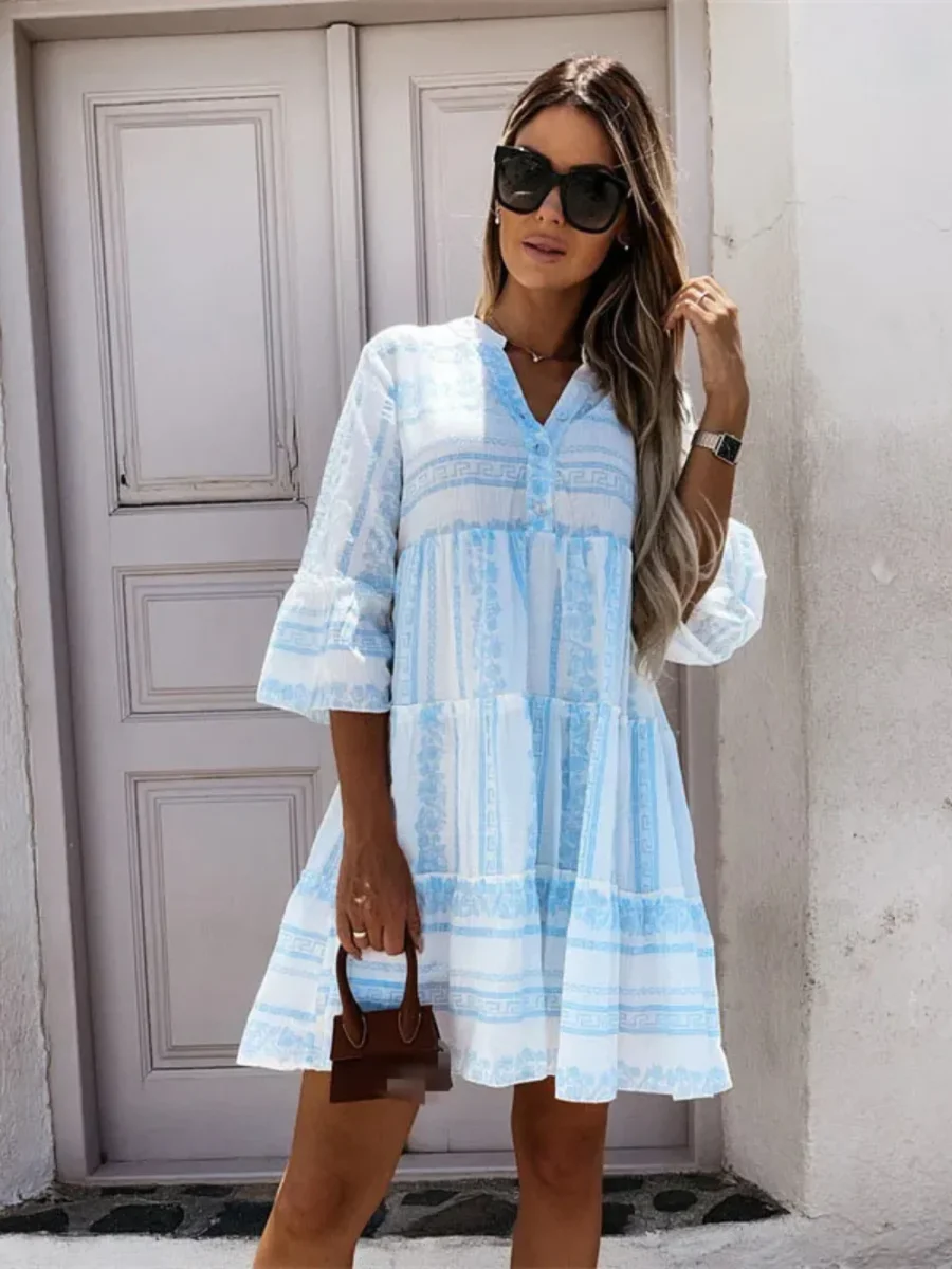 Baroque Trapeze Dress | Casual Elegance – Image 3