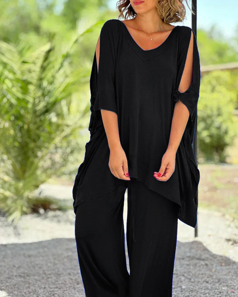 Ensemble Oversize Bleu Cobalt | Fluide et Confortable | Détente avec Style – Image 6