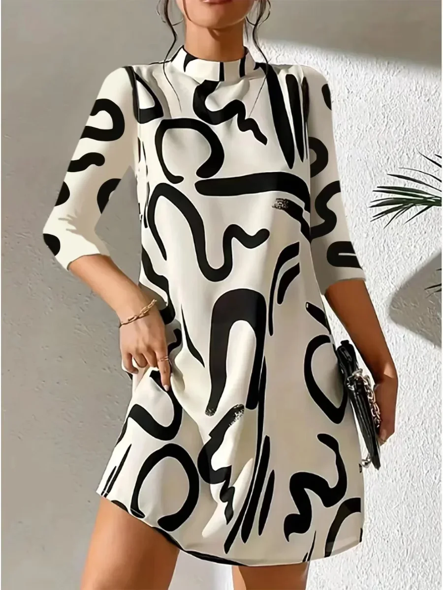 Robe Stylisé Imprimé abstrait Pour Femme | Mini – Image 4