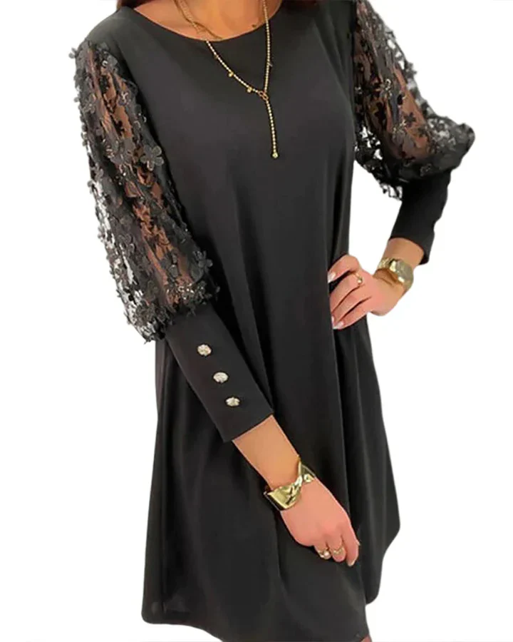 Robe Parti Manches Longues en Dentelle Pour Femme | Mini – Image 5