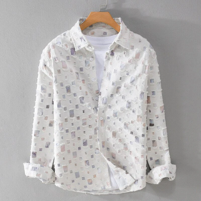 Chemise à Motifs Abstraits | Coton Léger | Style Artistique – Image 5