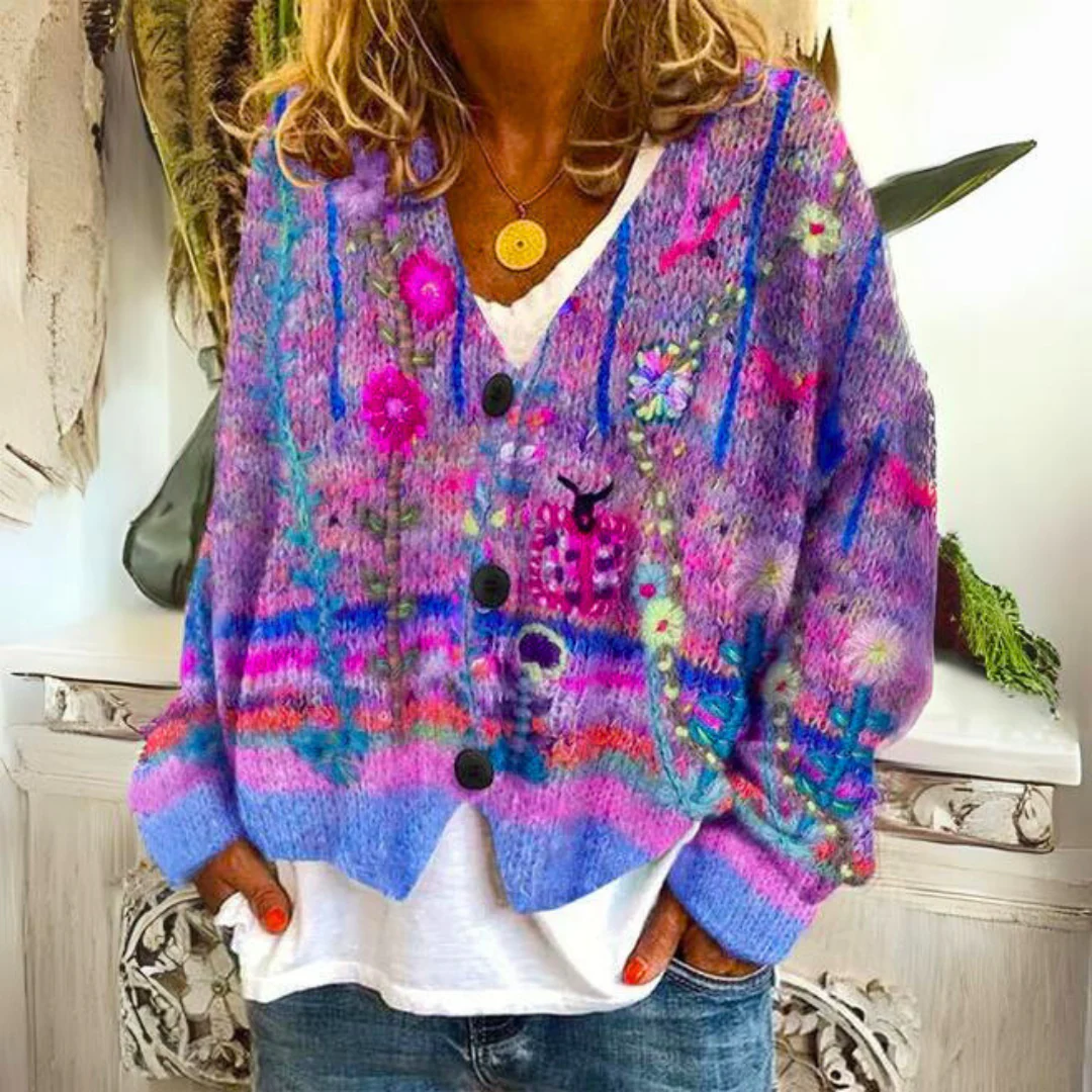 Elisa - Cardigan Bohème Multicolore | Unique | Style Artistique – Image 5