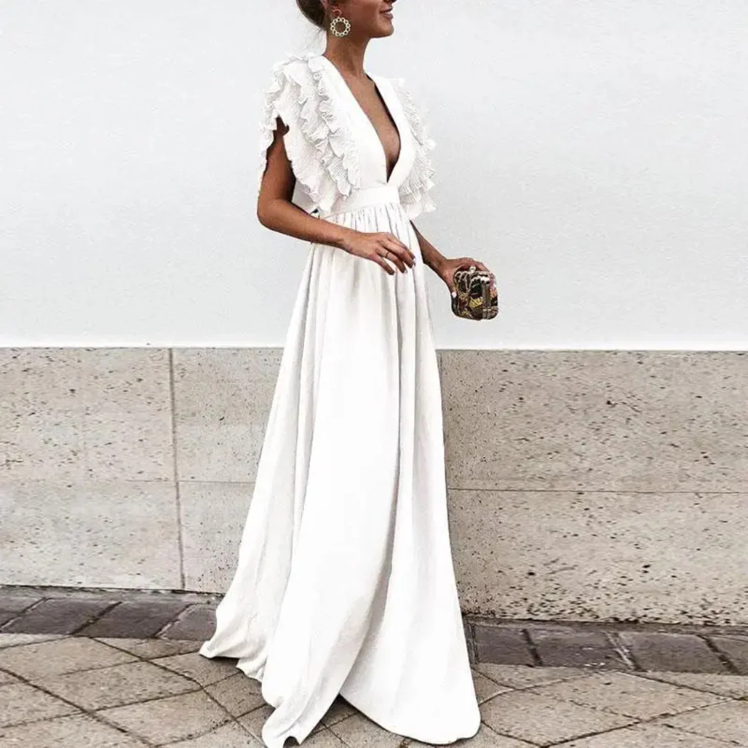 Robe d'invitée de Mariage Manches froncées Pour Femme | Maxi – Image 5