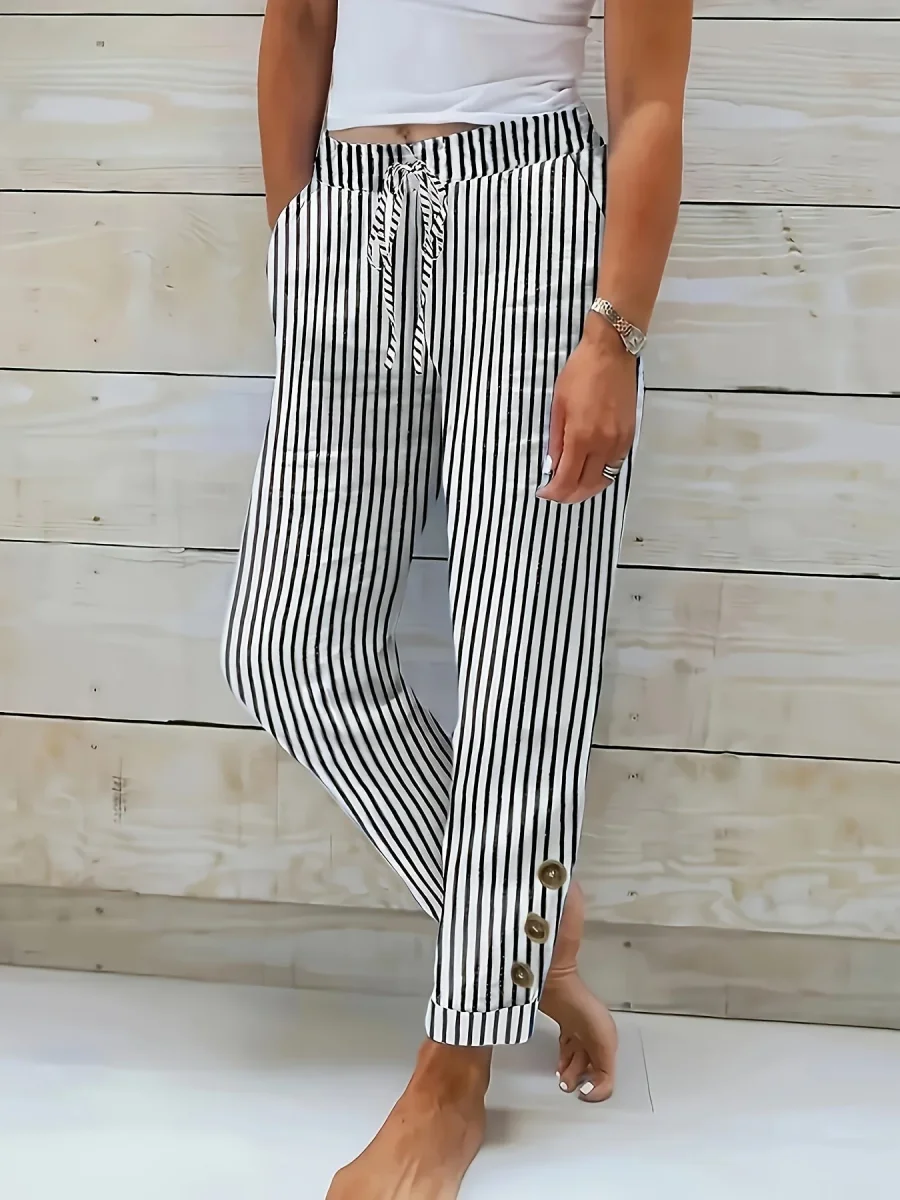 Striped Button-down Trousers | Casual and Elegant – Image 2