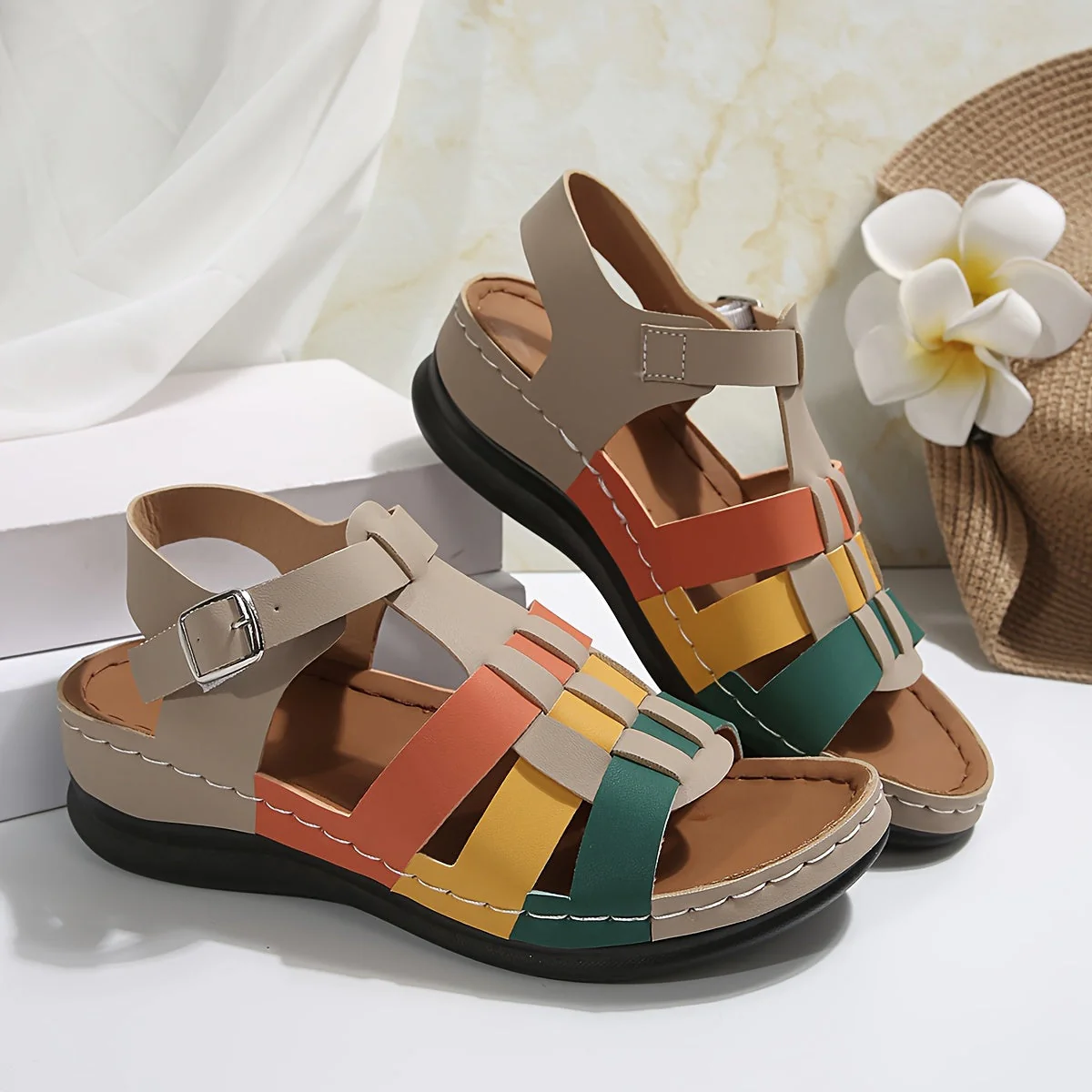 Multicolored Flat Sandals | Comfort and Summer Style – Image 9