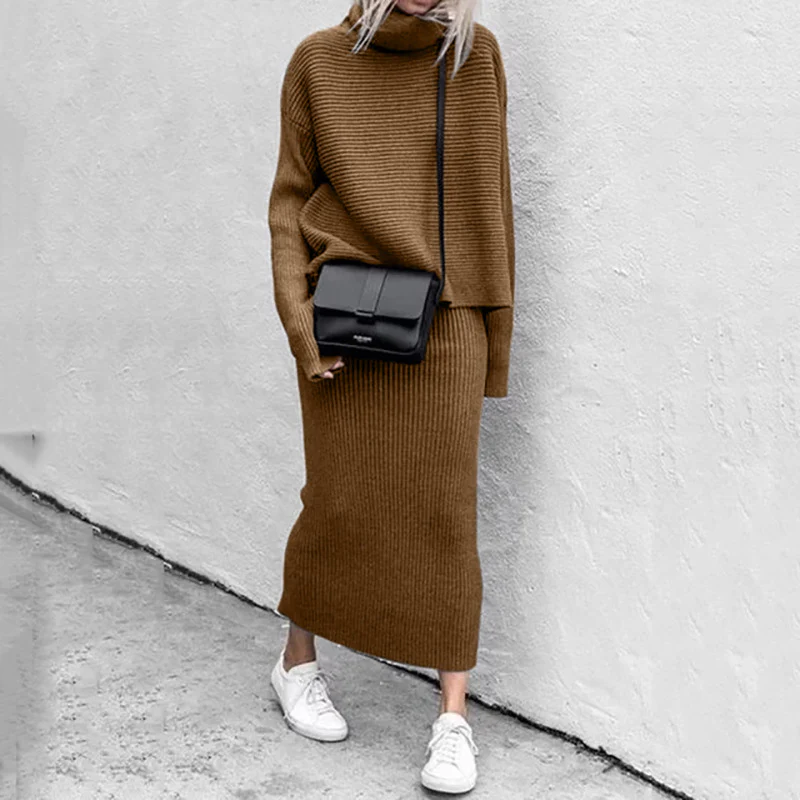 Women's Knitwear Set | Oversized Sweater & Long Skirt | Soft Ribbed – Image 5