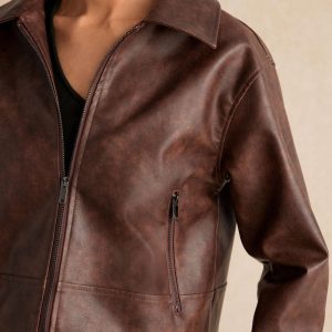 Leather-effect jacket & skirt set | Urban charisma and assertive silhouette