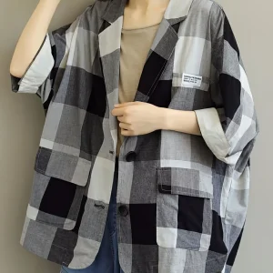 Carrés Déstructurés | Oversized Jacket with Patchwork Pattern