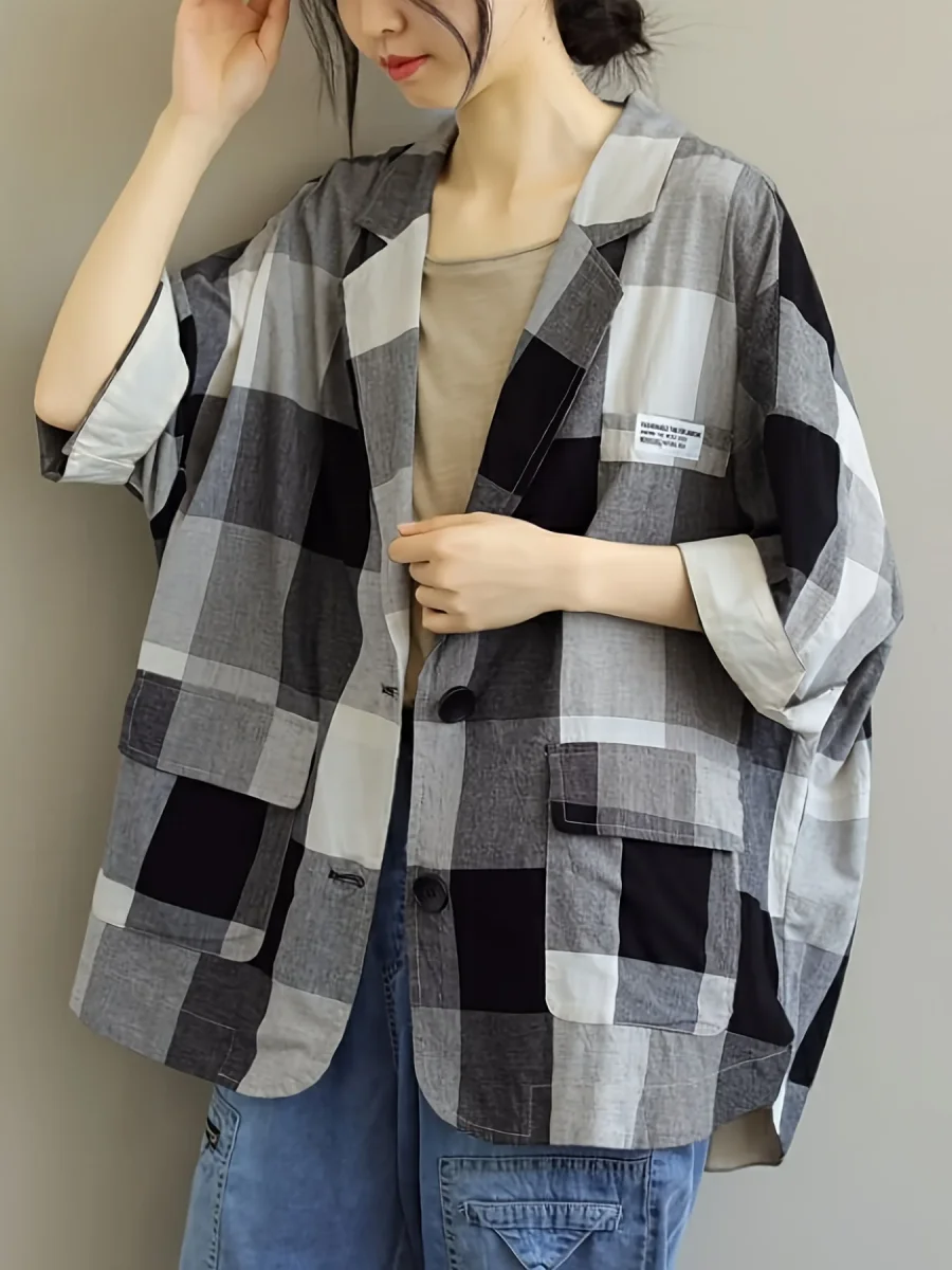 Carrés Déstructurés | Oversized Jacket with Patchwork Pattern
