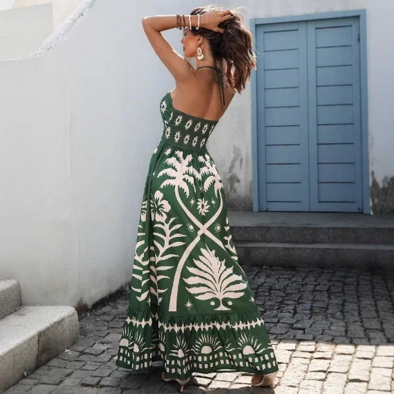 Bohemian Palmeraie Dress | Long and Halter Flared – Image 4