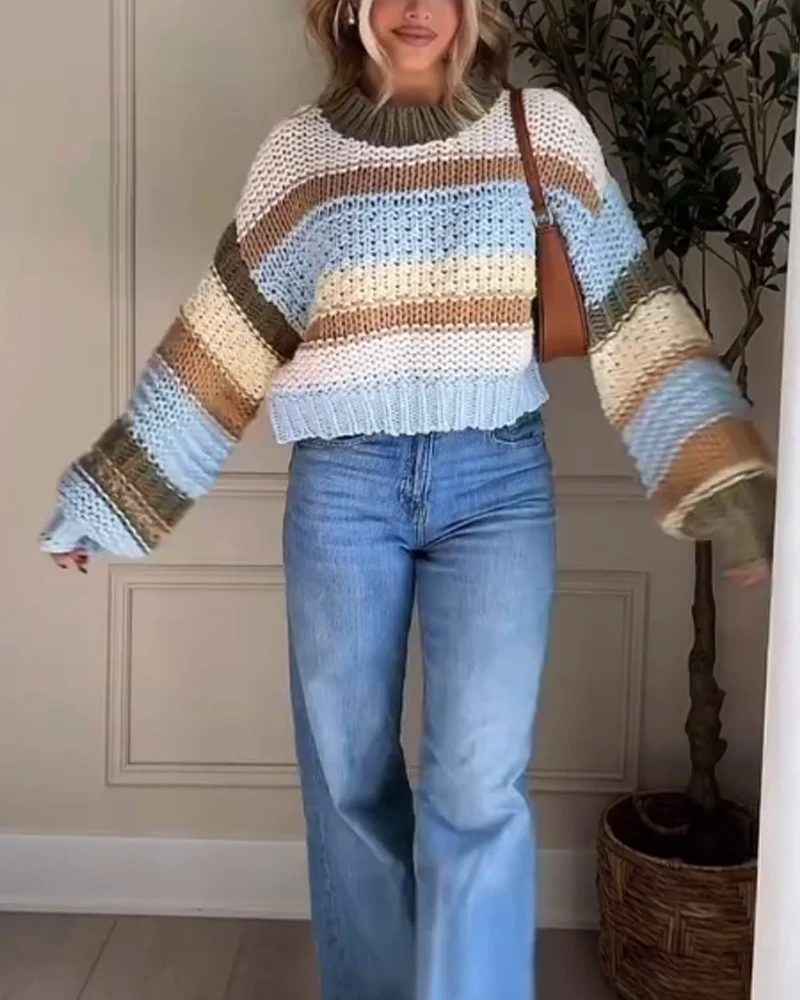 Pull Maille Rayé | Coton | Doux & Tendance – Image 3