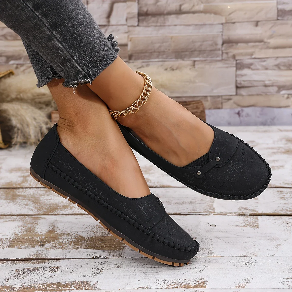 Embroidered Round Toe Loafers | Casual Elegance and Everyday Comfort – Image 9