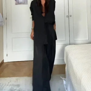 Ensemble Deux Pièces Noir | Coton | Ample et Confortable