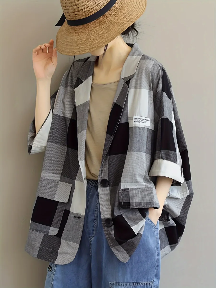 Carrés Déstructurés | Oversized Jacket with Patchwork Pattern – Image 3