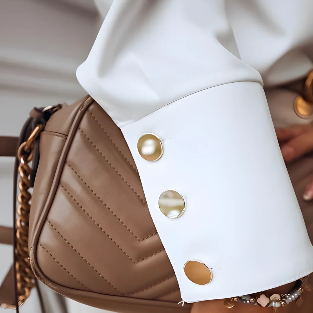 Chemise Blanche Femme | Boutonnage Asymétrique | Élégance Moderne – Image 5