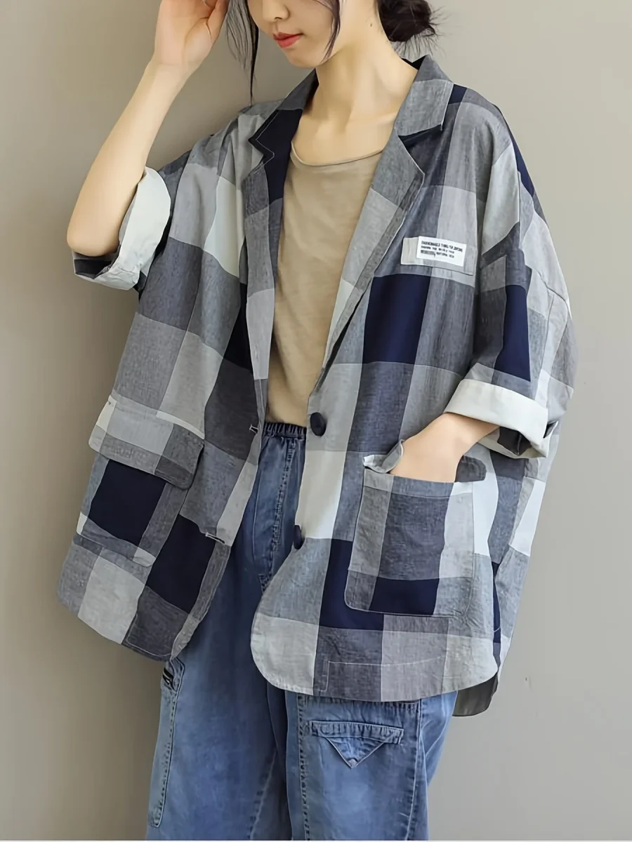 Carrés Déstructurés | Oversized Jacket with Patchwork Pattern – Image 4