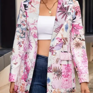Colorful Floral Print Blazer | Bold Elegance
