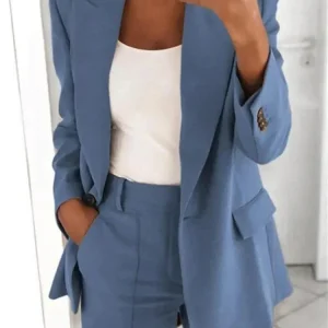 Sky Blue Women's Suit | Cotton | Elegant and Structured
