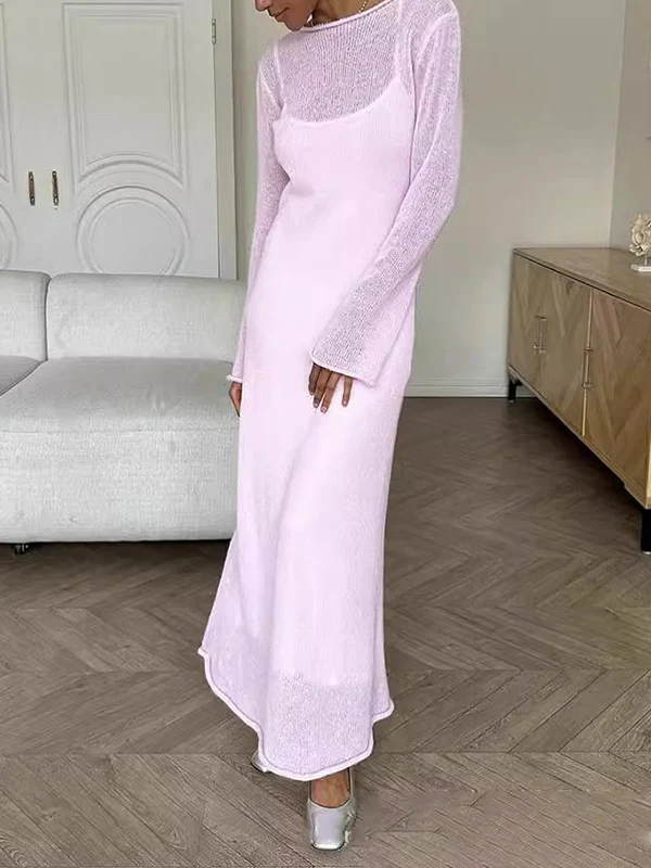 Robe Longue | Manches Longues Évasées | Coupe Ajustée & Élégante – Image 2