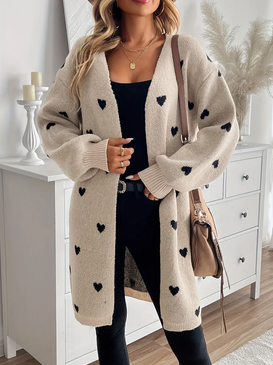 Cardigan Cœur Douceur | Maille Décontractée et Motif Amour – Image 3