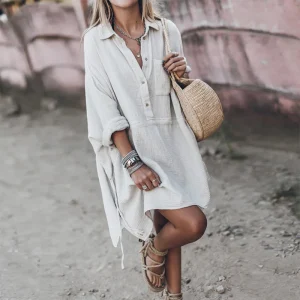 Shirt Style Dress | Light Cotton | Summer Casual Look