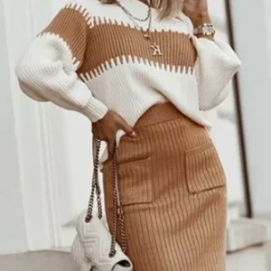 Casual Knitwear Set | Ribbed Knit & Feminine Cut | Soft and Trendy