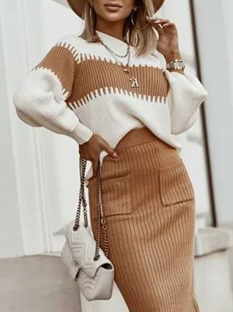 Casual Knitwear Set | Ribbed Knit & Feminine Cut | Soft and Trendy – Image 2