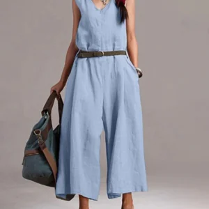 Combinaison en Lin | Coupe Ample | Style Décontracté Été