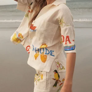 Ensemble Estival Lin | Chemise & Short | Léger et Imprimé Tropical