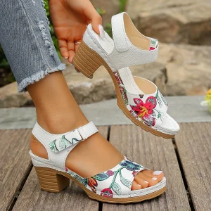 Floral Heeled Sandals | Fresh and Feminine