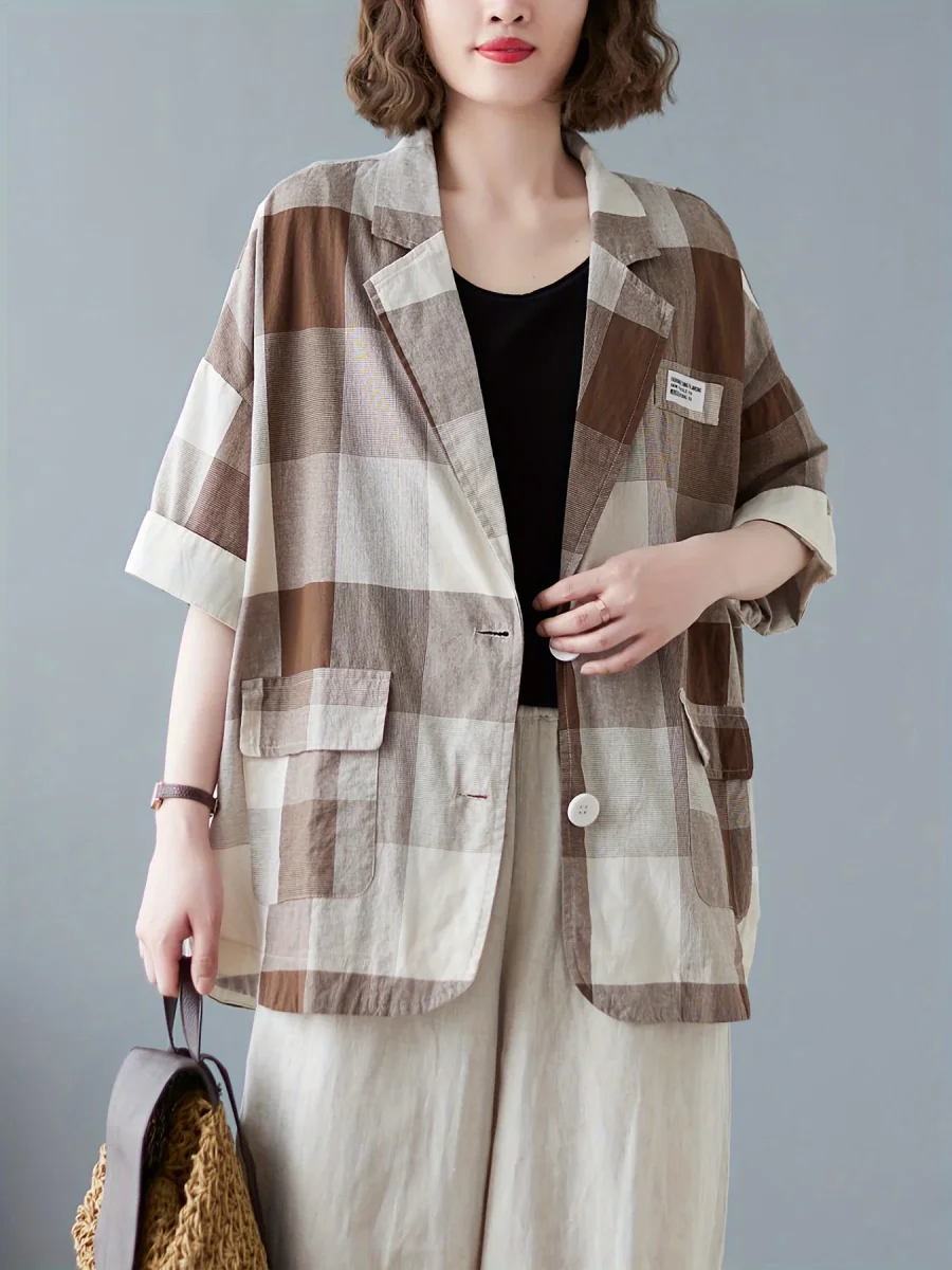 Carrés Déstructurés | Oversized Jacket with Patchwork Pattern – Image 8