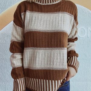 Pull en Maille | Rayures Élégantes | Chaud & Confortable