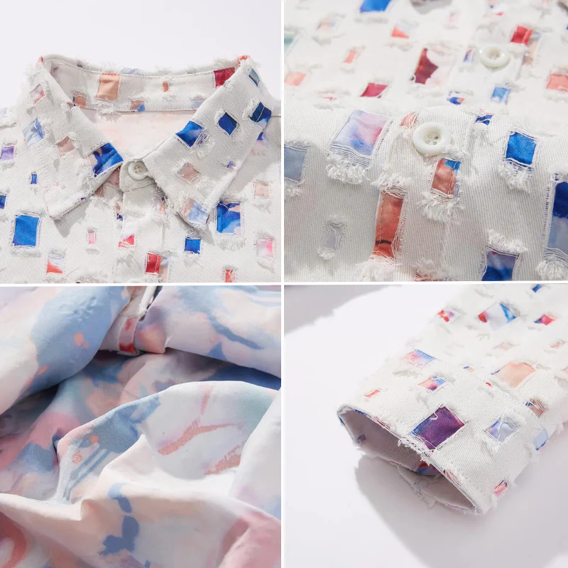 Chemise à Motifs Abstraits | Coton Léger | Style Artistique – Image 8