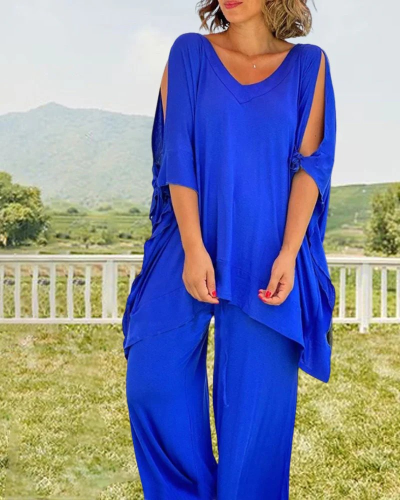 Ensemble Oversize Bleu Cobalt | Fluide et Confortable | Détente avec Style – Image 5