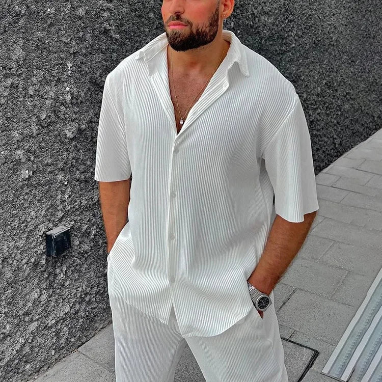 Slim Fit Shirt with Fine Stripes | Casual Elegance and Summer Freshness – Image 2