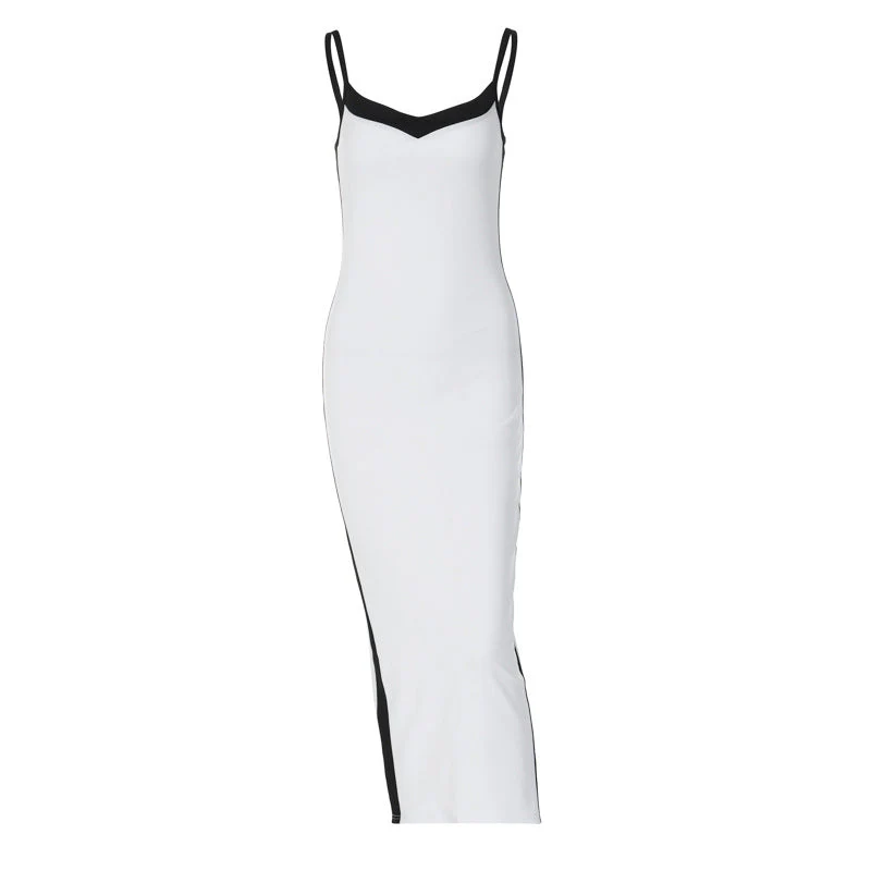 Contrast Midi Dress | Sculpted Silhouette and Minimalist Modernity – Image 7