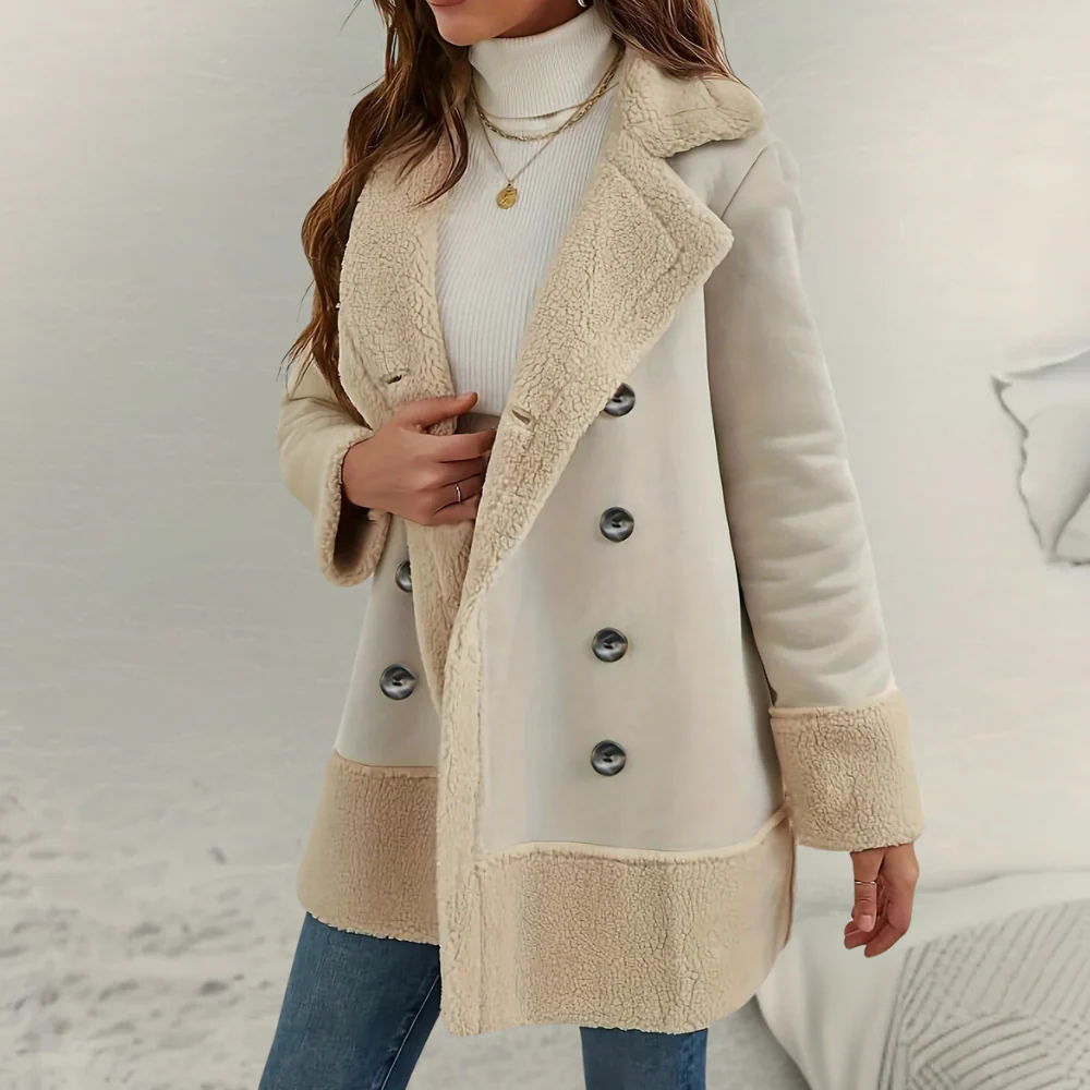 Coat Ecru Lined Sherpa | Cotton | Elegant and Warm – Image 5