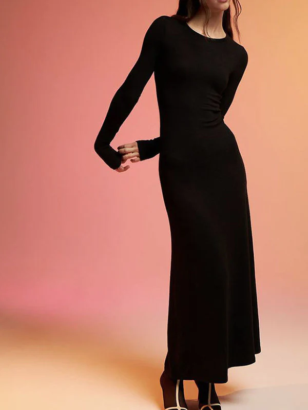 Robe Longue | Manches Longues Évasées | Coupe Ajustée & Élégante – Image 5