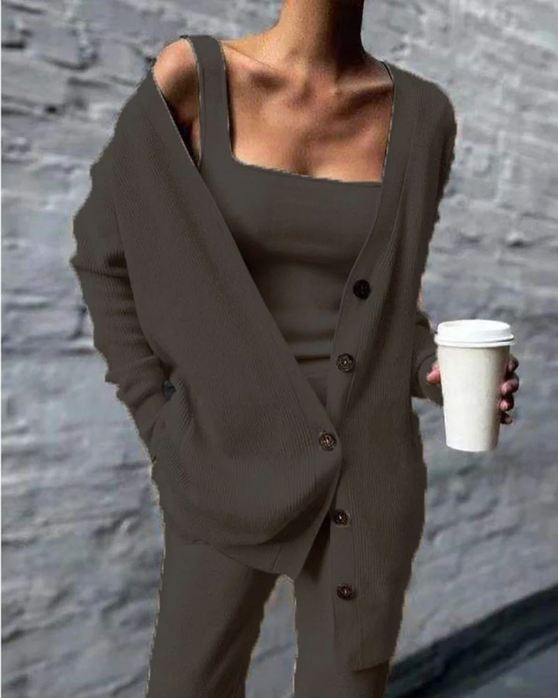 Ensemble Maille Côtelée | Coton | Minimaliste et Confortable – Image 3